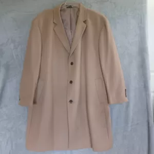 LRL Sz 58R Wool Cashmere Blend Overcoat Tan Camel Classic Business Coat Size 58R - Picture 1 of 15