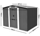 6X8ft Garden Shed 2.57X2.05X1.92M Tool Storage Gable Roof Bm669 Forestwest