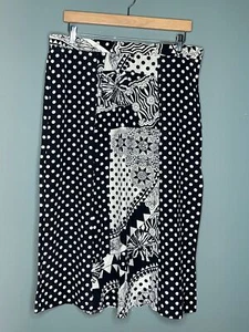 Adam Douglas Adrianna Papell Medium Silk Mixed Print Knee Length Skirt - Picture 1 of 11