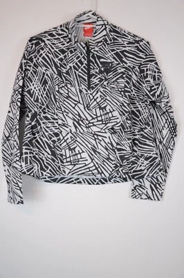 Nike Pullover Windbreaker Jacket Womens Size Small Black White Long Sleeve - image 1 of 4