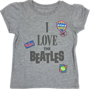 Beatles Baby Grey Short Sleeve Polyester I Love The Beatles Print T Shirt 12 MO - Picture 1 of 2