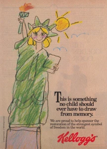 1984 Kelloggs: No Child Should Ever Have to Draw From Memory Vintage Print Ad - Picture 1 of 1