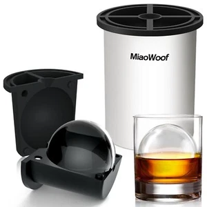 Clear Ice Cube Maker 2.5 Inch Stainless Steel Crystal Large Ball Silicone Mold - Picture 1 of 7