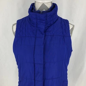 Motherhood Maternity Quilted Puffer Vest Full Zip Snap Blue Small - Picture 1 of 4