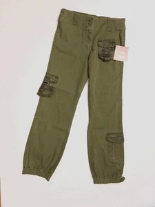Esprit Vintage 90s NWT Kids Olive Green Trooper Cargo Pants Girls 8 - Picture 1 of 13