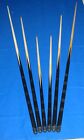 6 Assorted Pool Billiards Snooker Table Cues 36, 48, 57 inch (91cm 122m 145cms)