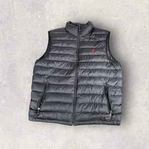 Polo Ralph Lauren Mens Packable Black Aviator Puffer Duck Down Vest Zipper Large - Picture 1 of 11