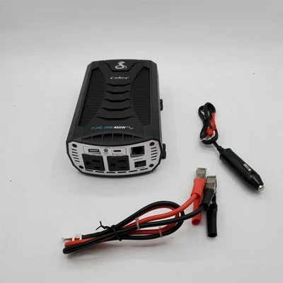Cobra PURE SINE 400W Power Inverter, 400 Watt Car Charger, 2 Grounded AC Outlets - Image 1 of 4