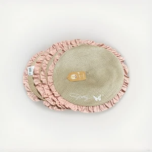 4 Dolly Parton Pink Round Placemats Discontinued Viral Kitchen Collection - Picture 1 of 6