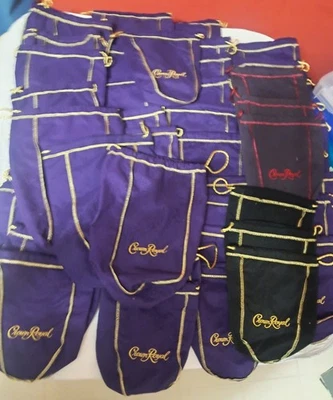 Lote de 50 bolsas Crown Royal 750 ml 1,75 L com cordão roxo preto amora - Imagem 1 de 3