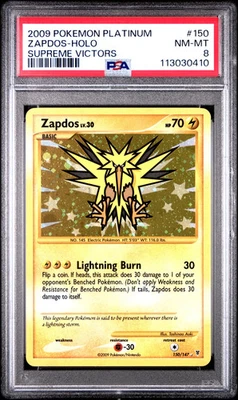 2009 Pokemon Platinum Supreme Victors Zapdos #150 Supreme Victors PSA 8 - Image 1 of 2
