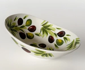 BASSANO KERAMIK ovale Schüssel 29 cm   OLIVEN   handbemalt  MEDITERRAN - Bild 1 von 8
