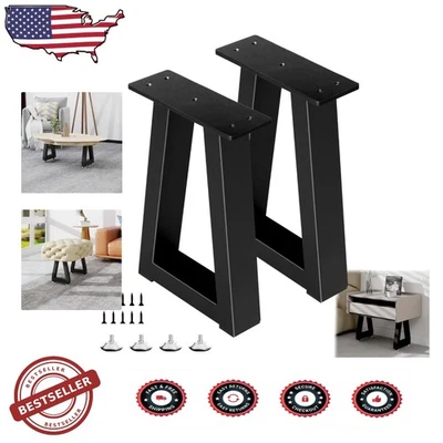 Patas de mesa trapezoidales resistentes de 14", metal negro, mesa auxiliar/cafetera hágalo usted mismo, tapa de 800 lb Foto 1 de 4
