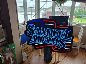 Samuel Adams Boston Leuchtreklame Licht Bier Bar Pub Wandbehang Kunstwerk 20"x16" - Bild 1 von 4