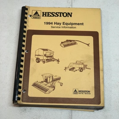 Manual de información de servicio de equipo de heno Hesston 1994 para cortacésped empacadora cortacésped Foto 1 de 4