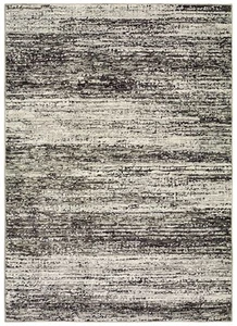 Black Striped Single-Color Silvers Shaded Solid Runner 8037G - Aprx 2' 3" x 8' - Picture 1 of 1