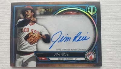 JIM RICE 2020 Topps Tribute Tribute Blue AUTO  /150 BOSTON RED SOX HOF AUTOGRAPH - Image 1 of 2