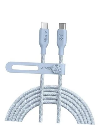  USB C Cable, 240W Bio-Braided Type C Fast Charge Cord for 10ft 1 Blue - Image 1 of 4