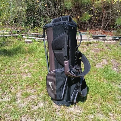 Nike Air Sport Golf Club Stand Bag Carry 8 Way Divider Navy Blue Silver & Black - Image 1 of 4