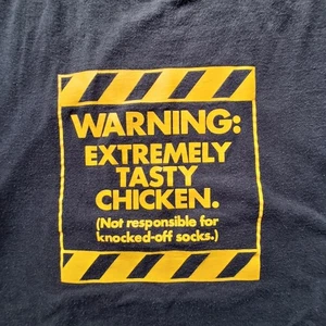 Y2K Zaxby's Chicken Resturant T-Shirt Men's Size Large Delta Pro Weight Warning - Picture 1 of 7