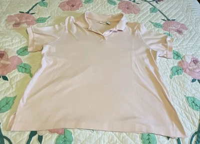 Whitefish Bay Pink Cotton Polyester Polo Shirt Short Sleeves Buttons Size XL - Image 1 of 4