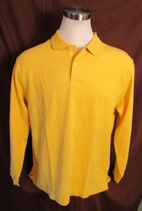 L. L. Bean Premium Double L Men's Long-Sleeve Polo Shirt, Yellow, Size L, New - Picture 1 of 7