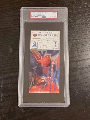 1996 NBA Playoffs Ticket Stub Knicks Bulls Game 3 Michael Jordan 46 pts PSA 6 - Image 1 of 2