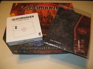 Gloomhaven 2nd print core set+solo scenarios+insert+Env.X Reward, part.stickered - Picture 1 of 10
