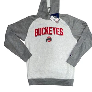Men's Ohio State Buckeyes Champion Hoodie size M TwoTone Gray Spellout Logo - Picture 1 of 12