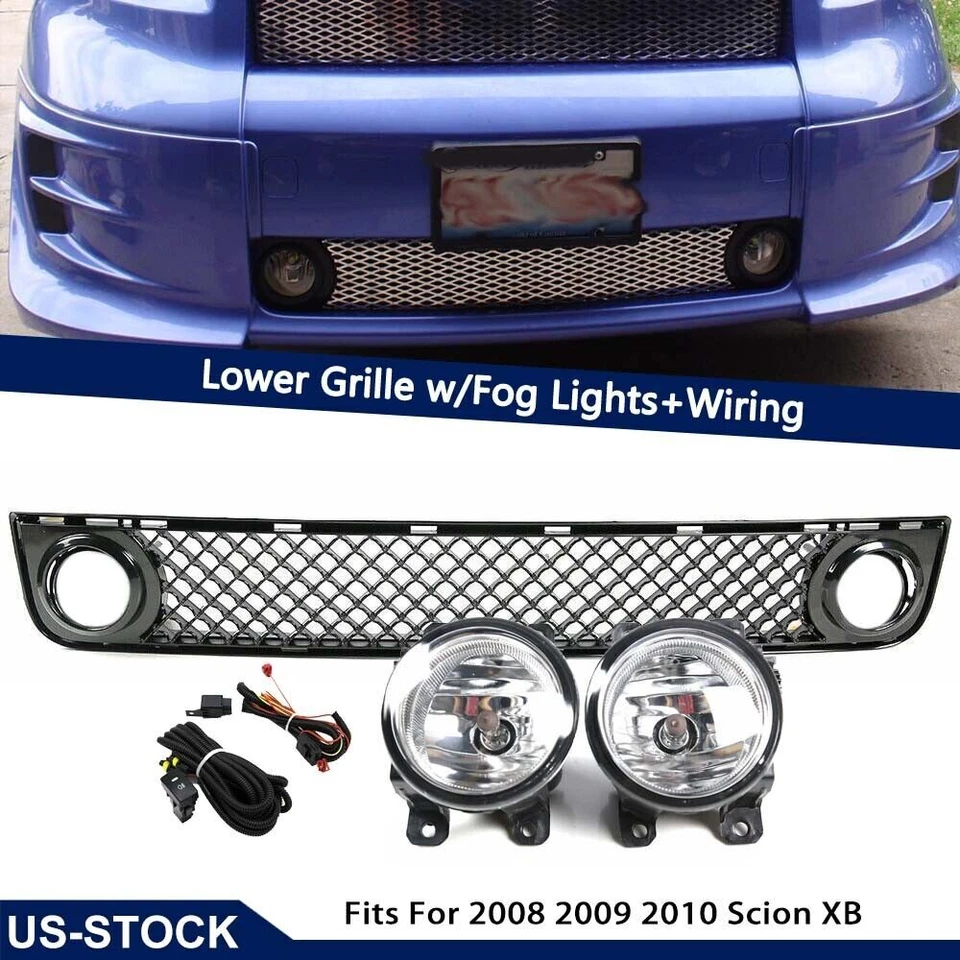 Parrilla de parachoques de malla y luces antiniebla lámparas de conducción para 2008 2009 2010 Scion xB Foto 1 de 4
