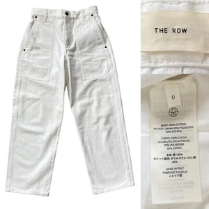 The Row Hester High Rise Straight Leg Crop Jeans Women’s size 0 in White - Picture 1 of 12