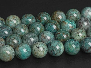 12MM Genuine Natural Green Chrysocolla Beads Grade A Round Loose Beads - Picture 1 of 6