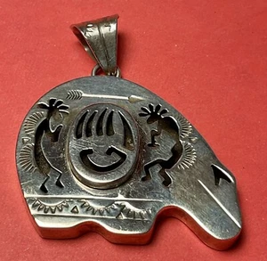 A Fantastic Shadow Box Sterling Silver Bear Pendant. Signed “ACL”.  - Picture 1 of 5