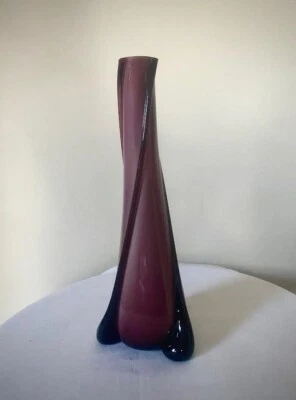 Jarrón artístico vintage Cristalleria Fratelli Betti Empoli naranja rojo vidrio años 60 Murano Foto 1 de 4