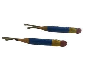 1960’s Vintage Blue Pencil Bobby Pins, Retro Boby Pins, Teacher Gift - Bild 1 von 3