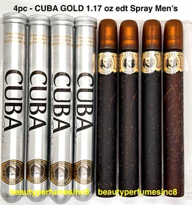 Lot of 4 Pc - CUBA GOLD Original Perfume 1.17 oz / 35ml Eau De Toilette Spray, - Picture 1 of 5