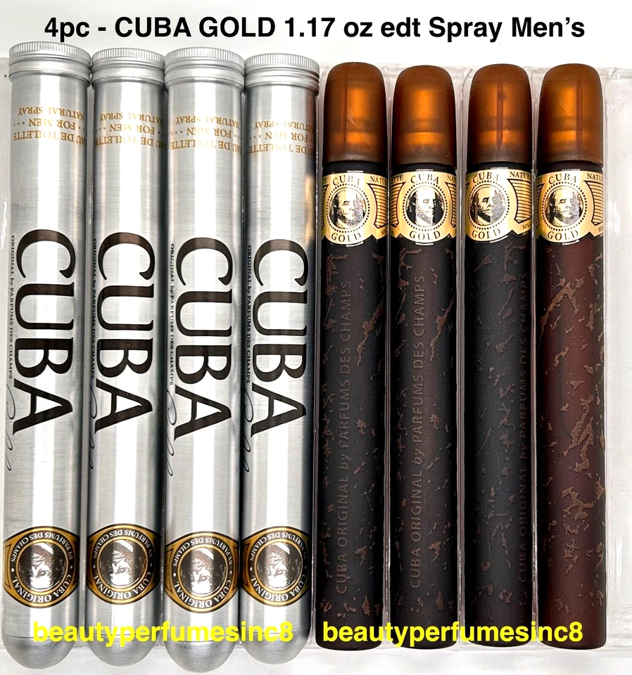 Lote de 4 Piezas - Perfume Original CUBA GOLD 1.17 OZ / 35ml Eau De Toilette Spray, Foto 1 de 4