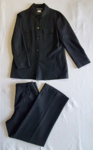 Tuta pantalone collezione Harve Benard 2 pezzi taglia 12 nero misto lana foderato toppa gomito - Foto 1 di 12