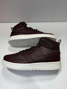 Nike Court Vision Winter Burgundy Men's Mid Top Sneakers Size 10.5 DR7882-600 - Picture 1 of 7
