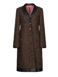 Manila Grace EcoLeather Olive Green Long Coat Size 42 D1/62 - Picture 1 of 2