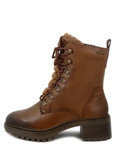 Botines De Mujer Invernales Acolchados De Cuero Marrón Tacón Medio 5 CM TAMARIS - Imagen 1 de 7