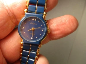 Philip Persio Blue & Gold Women's Watch - Picture 1 of 9