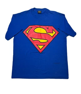 VTG Superman Shirt Men Changes SZ XL Blue Graphic Tee 1944 DC Comics Made in USA - Picture 1 of 9