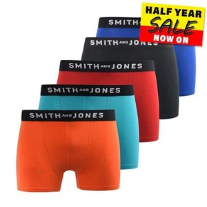 Smith & Jones Tovin Para Hombres 5pk Calzoncillos Boxer Informales Ropa Interior Cómoda Multicolor - Imagen 1 de 5