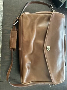 Coach 6457 British Tan Leather Lexington Messenger Briefcase Laptop Bag - Picture 1 of 7