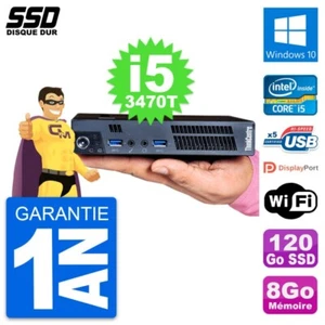 Ultra Mini PC Lenovo M92p Tiny Intel i5-3470T RAM 8Go SSD 120Go Windows 10 Wifi - Imagen 1 de 3