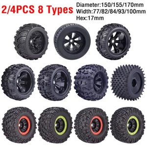 Neumáticos Ruedas 17mm Buje Hexagonal para 1/8 RC Coche HSP Redcat Traxxas Trx4 Monster Truck - Imagen 1 de 21