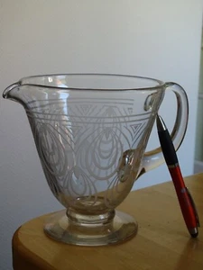ST LOUIS ANCIEN PITCHER BROC CRISTAL MODELE ASTRID ART DECO DECOR A L'ACIDE - Picture 1 of 12