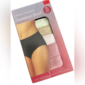 NWT Carole Hochman Women’s 5 Pack Seamless Briefs - Size Medium - Picture 1 of 5