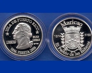Plata PESETA MARICAO 2009 Puerto Rico Boricua Cuarto 1/100 Plata - Imagen 1 de 3